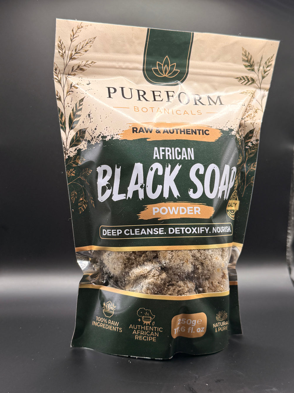 PureForm BotanicalsTM Authentic Raw African Black Soap